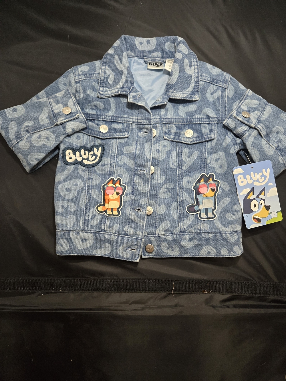 Kids' Denim Jacket with Character Patches - Blue